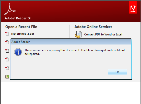 fix startxref pdf error startxref error PDF document in reader