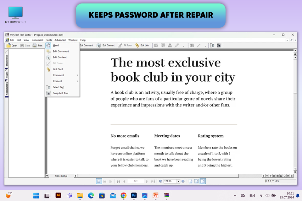 fix thesis pdf using pdf24 repair tool interface