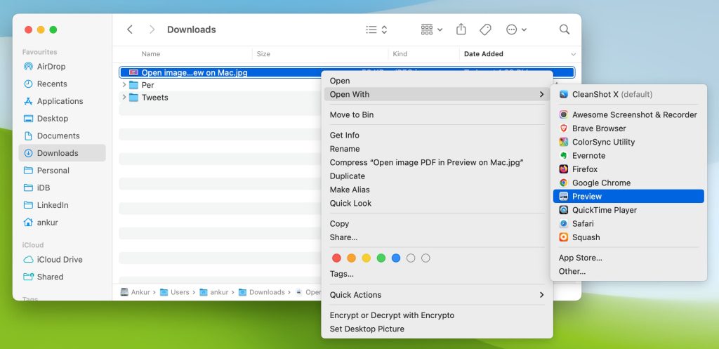 how to repair pdf on mac Mac Preview app showing PDF file open