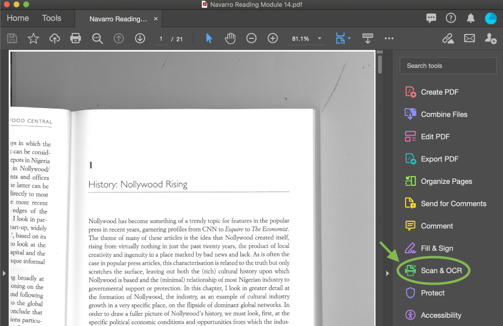ocr pdf repair Adobe Acrobat Pro correct OCR text window