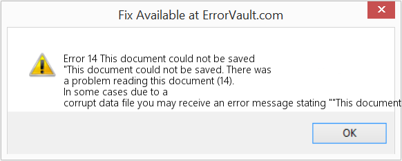 pdf error 14 repair PDF error 14 error message screenshot