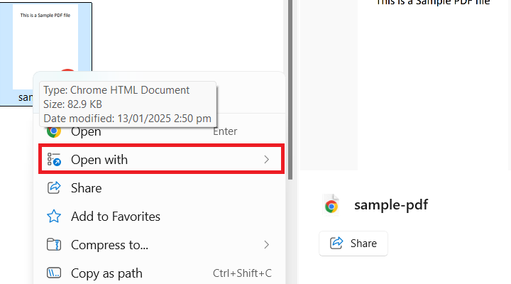 pdf file became 0kb Chrome PDF viewer displaying a blank page with 0KB file