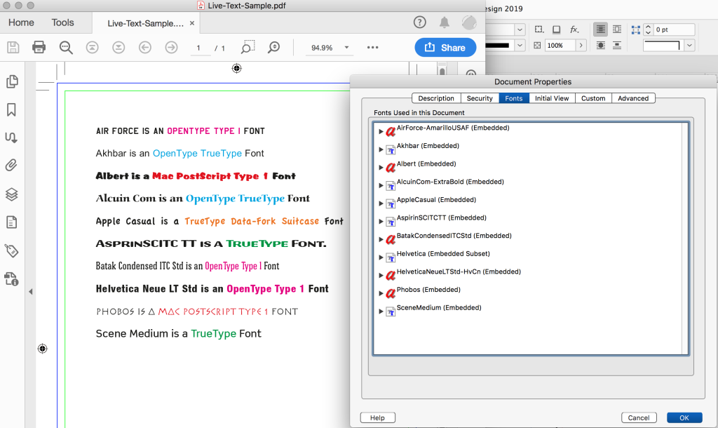 pdf font error fix Adobe Acrobat Pro Preflight dialog embedding fonts