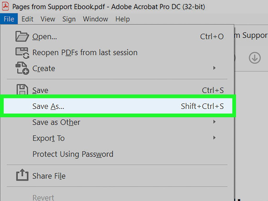 pdf form repair Adobe Acrobat Reader Save As dialog with PDF file selected