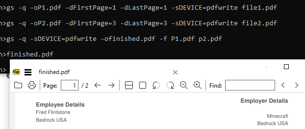 pdf pages missing repair Ghostscript command line PDF repair output