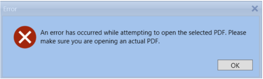 pdf read error repair PDF file error message on computer screen