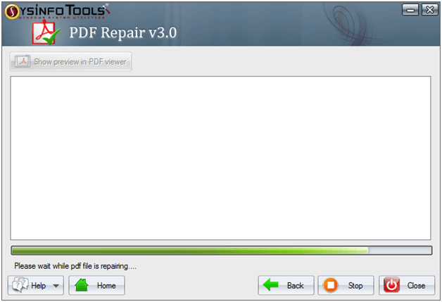 PDF recovery tool preview pane showing recovered pages screenshot