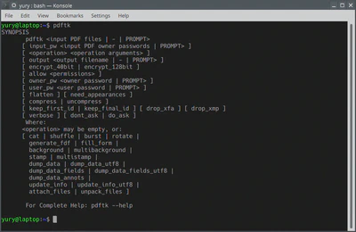 pdf repair command line pdftk command output in terminal showing repaired PDF