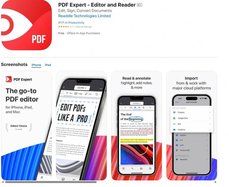 pdf repair for ios iPhone PDF expert app showing a repaired PDF document