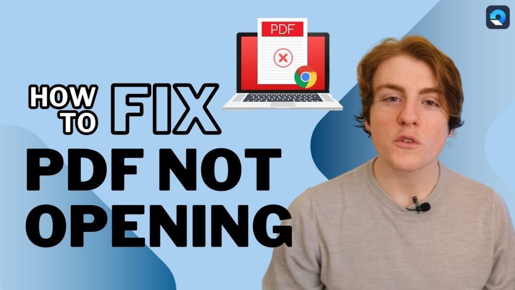 pdf repair software person looking at error message opening PDF on laptop screen