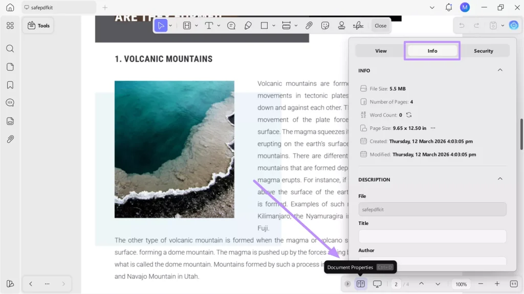 pdf validity checker PDF file properties size and metadata details
