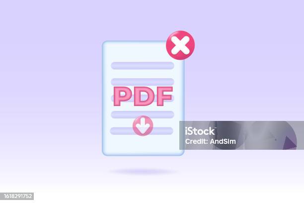 recover academic pdf Academic PDF file icon with red error symbol on computer screen
