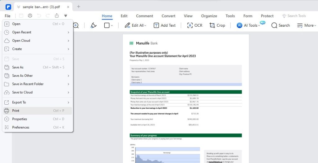 recover bank statement pdf online banking website statement download page PDF button