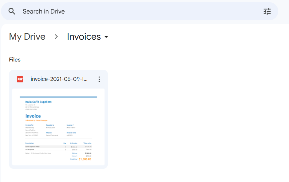 recover invoice pdf google drive search bar with pdf file result