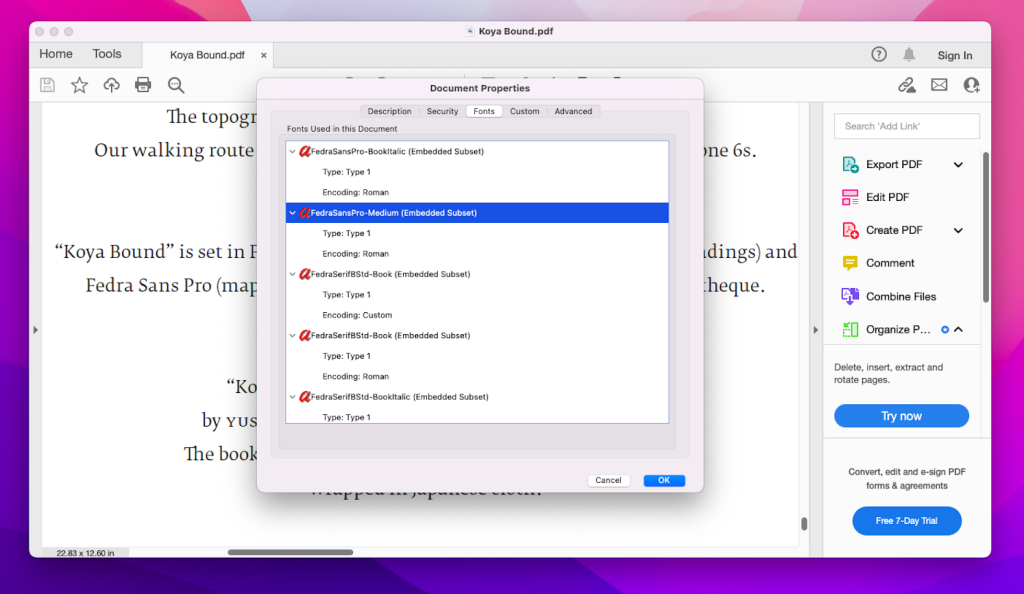 recover pdf fonts Adobe Acrobat Pro Preflight embed fonts dialog screenshot