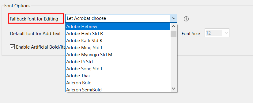 recover pdf fonts Adobe Acrobat Reader font properties dialog showing missing fonts list