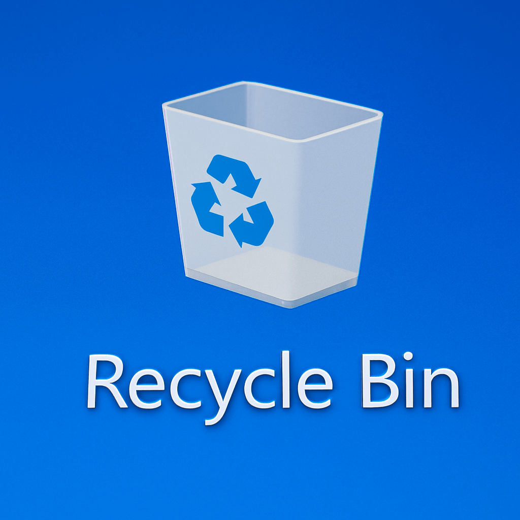 recover pdf from hard drive Windows Recycle Bin icon on desktop showing deleted files
