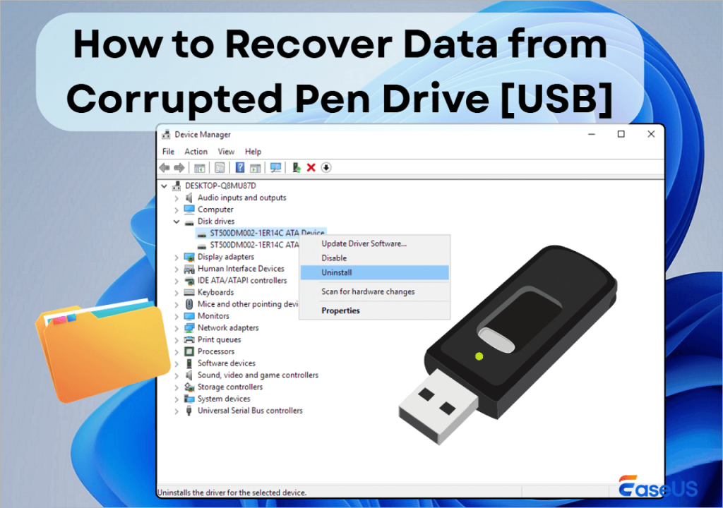 recover pdf from usb USB drive disconnected from laptop on desk
