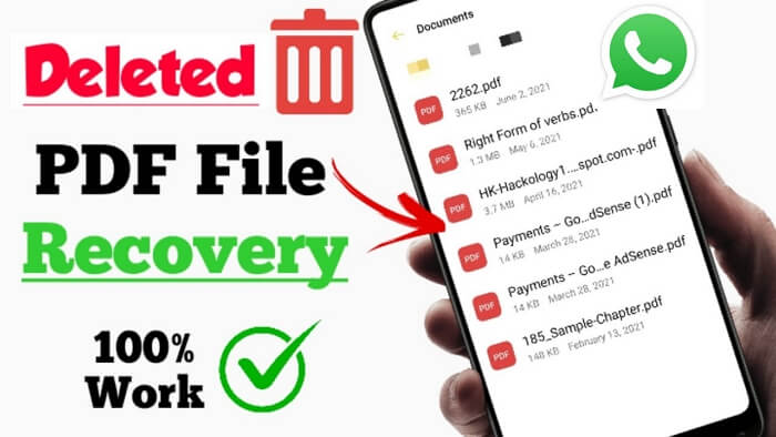 recover pdf from whatsapp Android file manager showing WhatsApp Documents folder