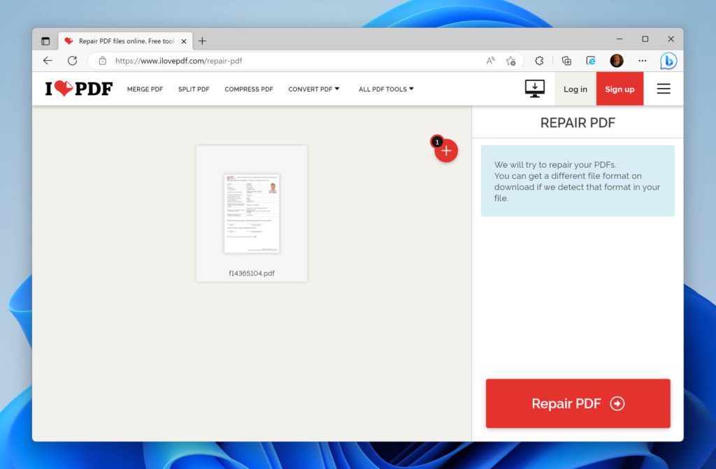 recover tax pdf online PDF repair service website homepage