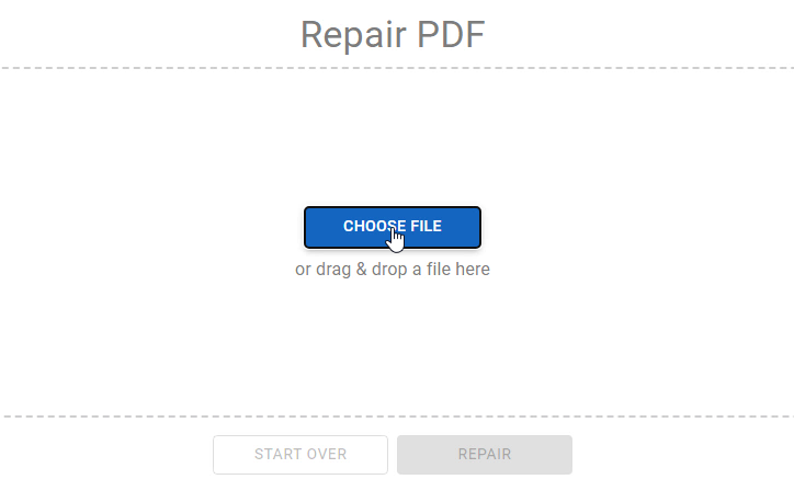 recover unreadable pdf online download repaired PDF file button