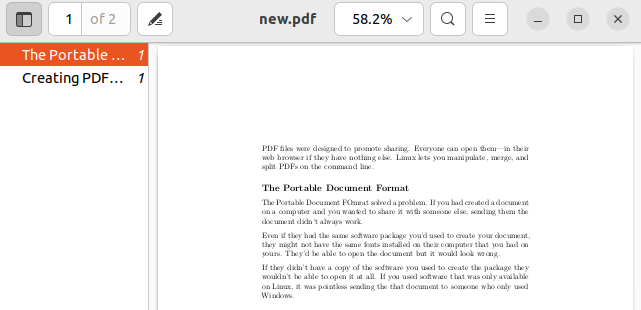 repair 0 byte pdf Terminal window showing qpdf command output for checking PDF file
