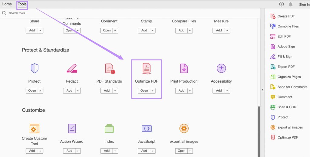 repair compressed pdf Adobe Acrobat Optimized PDF settings dialog