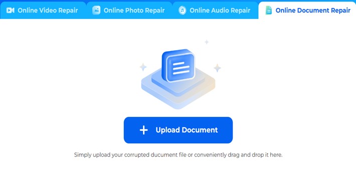 repair corrupted pdf Online PDF repair tool upload interface screenshot
