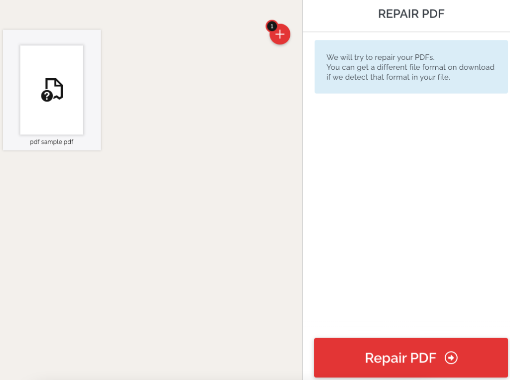 repair ebook pdf online pdf repair website upload button