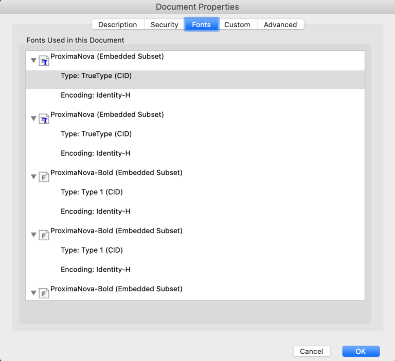 repair optimized pdf PDF missing fonts example