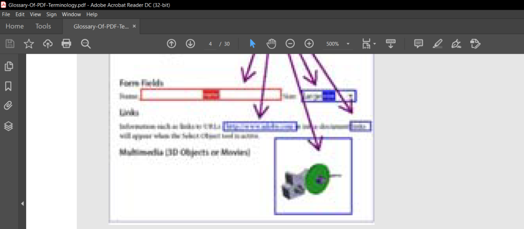 repair pdf before print Close-up of a printed PDF showing pixelated image versus sharp image