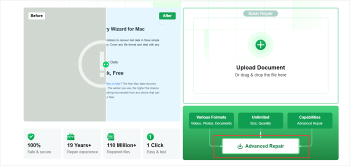 repair pdf free no signup download button on online PDF repair result page