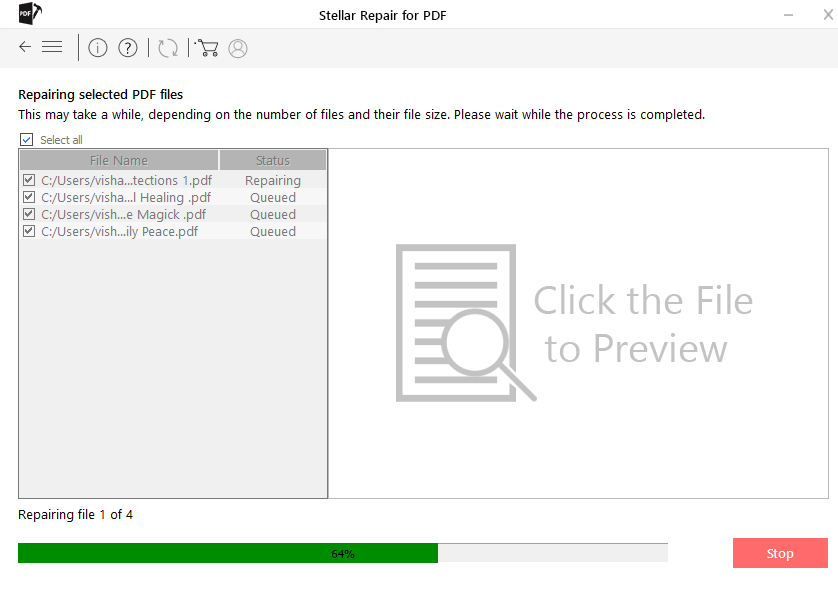 repair pdf from email PDF error message on computer screen