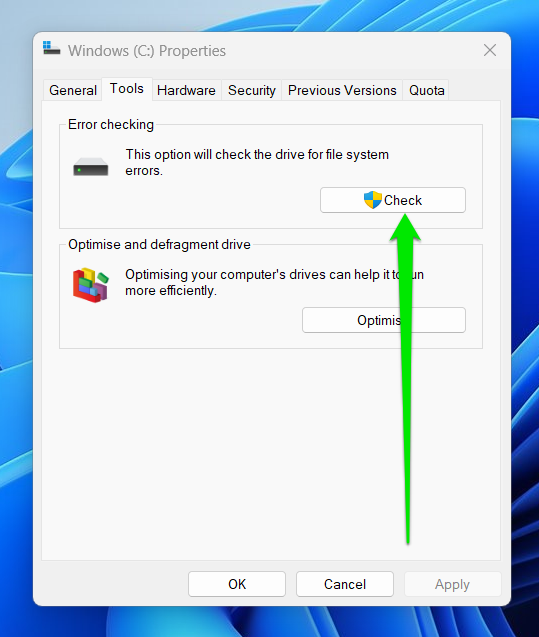 repair pdf from usb Windows 10 hard drive properties dialog error checking tool