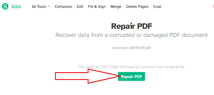 repair pdf in browser browser print dialog save as PDF option repair corrupted file