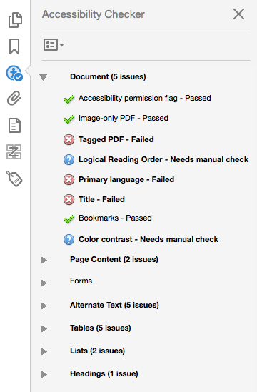 repair pdf links Adobe Acrobat accessibility full check broken links report