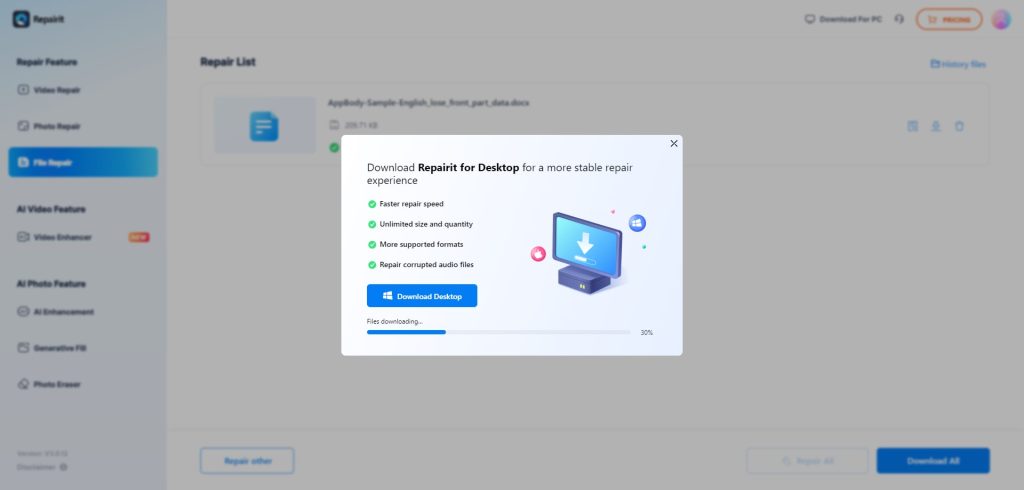 repair pdf on android Web browser on Android showing online PDF repair tool upload screen
