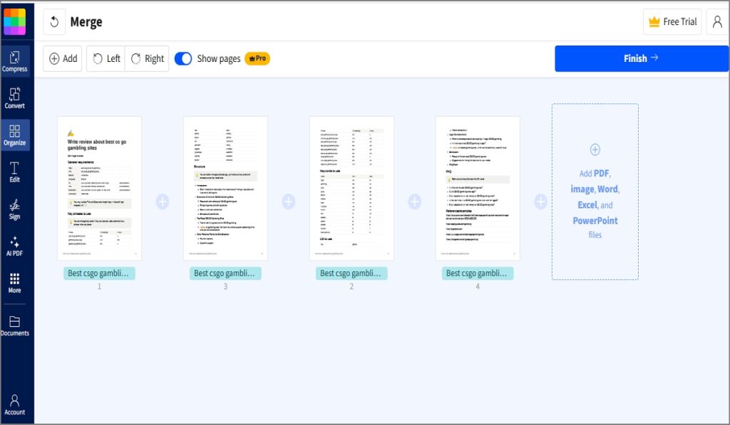 repair pdf page order Smallpdf reorder pages online tool