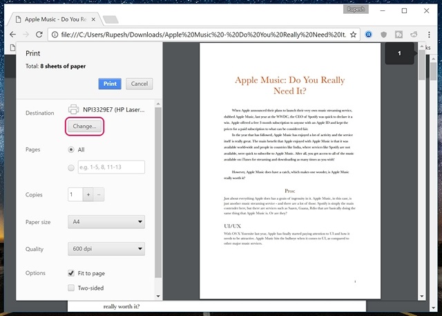 repair pdf pages printing PDF pages to new file in Chrome settings