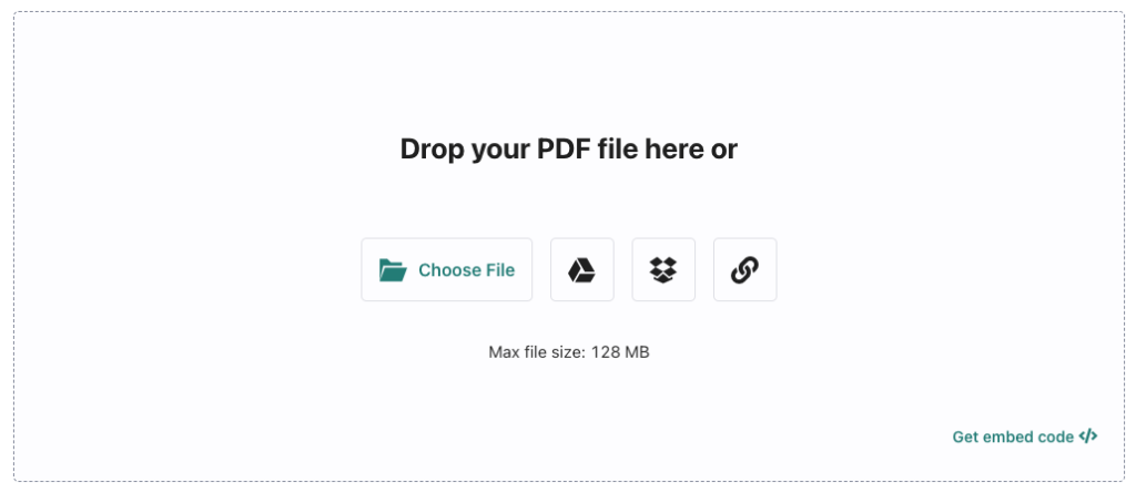 repair pdf trailer web browser showing an online PDF repair website with upload button
