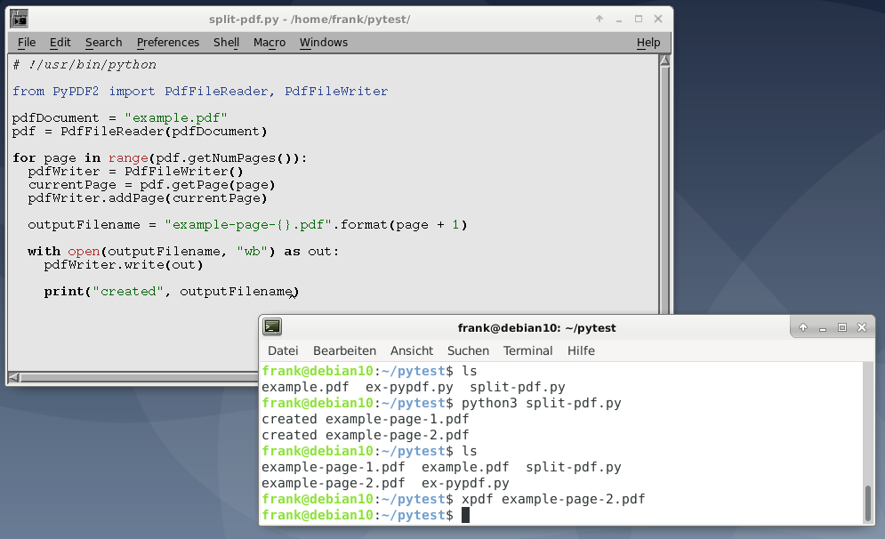 repair pdf using python Python code showing PdfWriter writing repaired PDF