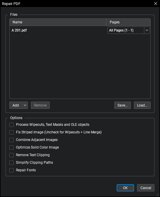 repair pdf xref table PDFtk repair dialog screenshot