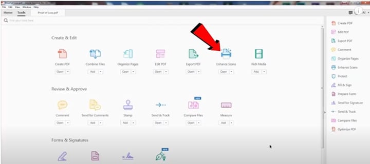 repair scanned pdf Adobe Acrobat enhance scanned document option