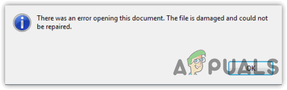 restore damaged pdf PDF error message 'There was an error opening this document' screenshot