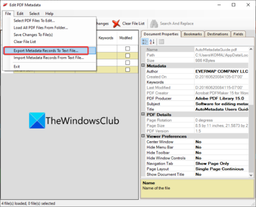 restore pdf metadata File Explorer window showing a PDF file and its backup copy with 'backup' in filename
