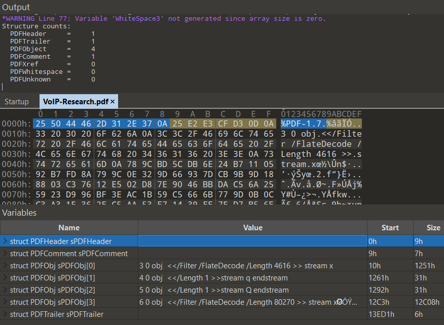 root object is missing pdf repair hex editor showing PDF file structure with hex bytes