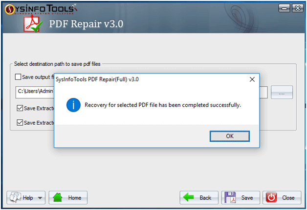 screenshot of PDF repair software download page with download button