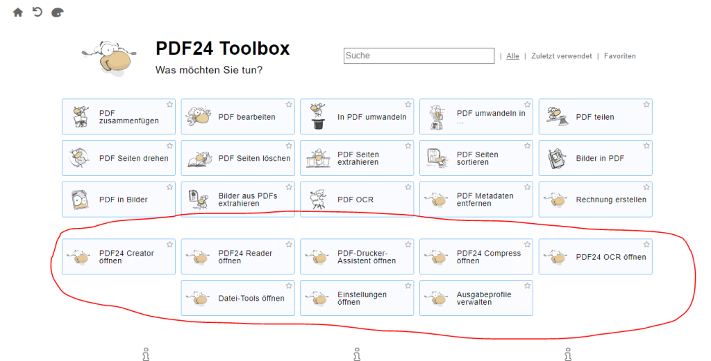 simple pdf repair tool Repair button on PDF24 with progress bar