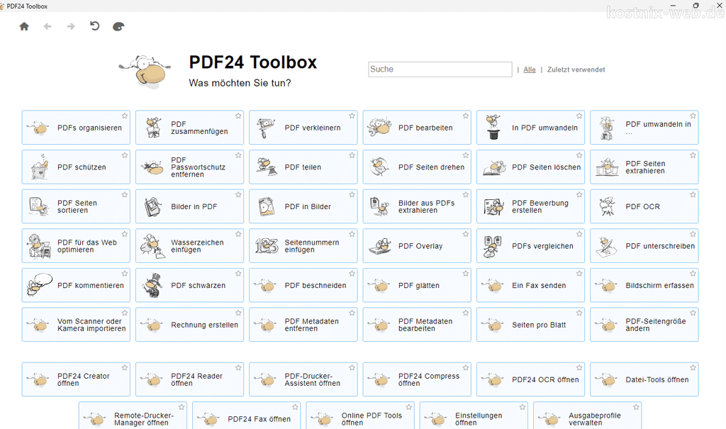 web based pdf repair PDF24 online PDF repair tool interface showing upload button