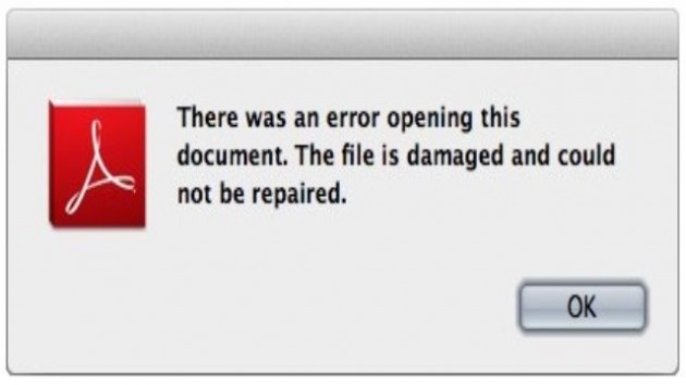 why pdf file is corrupted incomplete pdf download error message browser